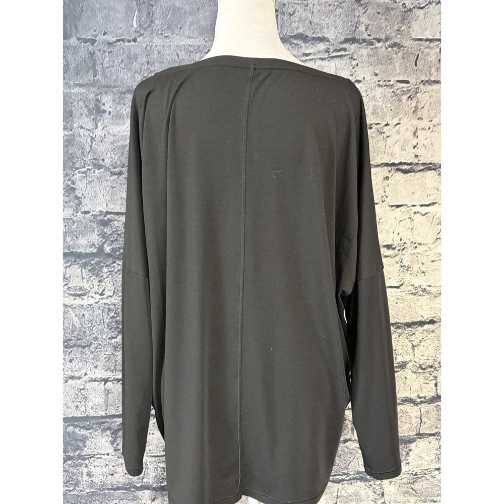 Athleta Shirt Womens 1X Plus Black Long Sleeve Dolman Boat Neck Relaxed Top - Picture 3 of 12